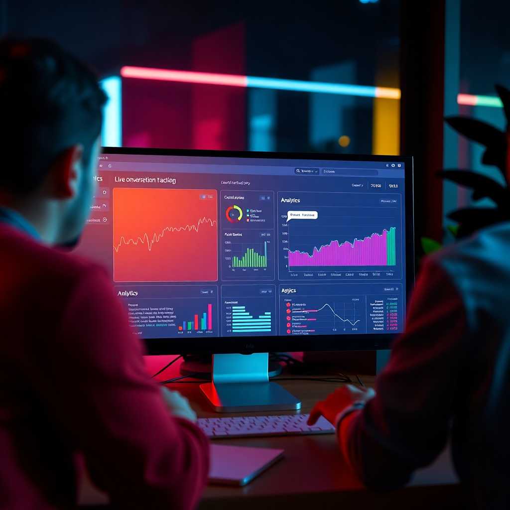 A modern desktop interface showing live conversation tracking and analytics.