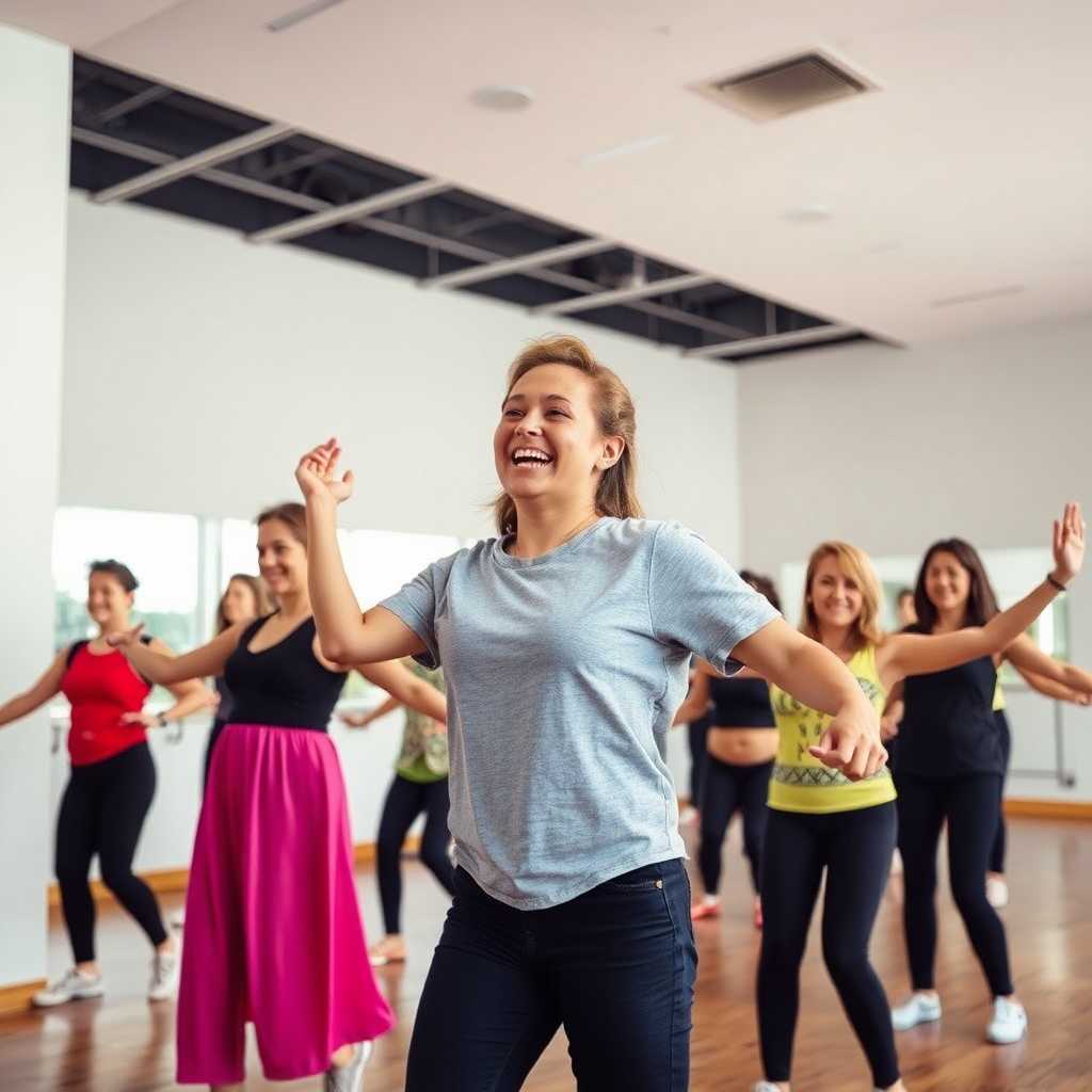 Happy customers in a dance class