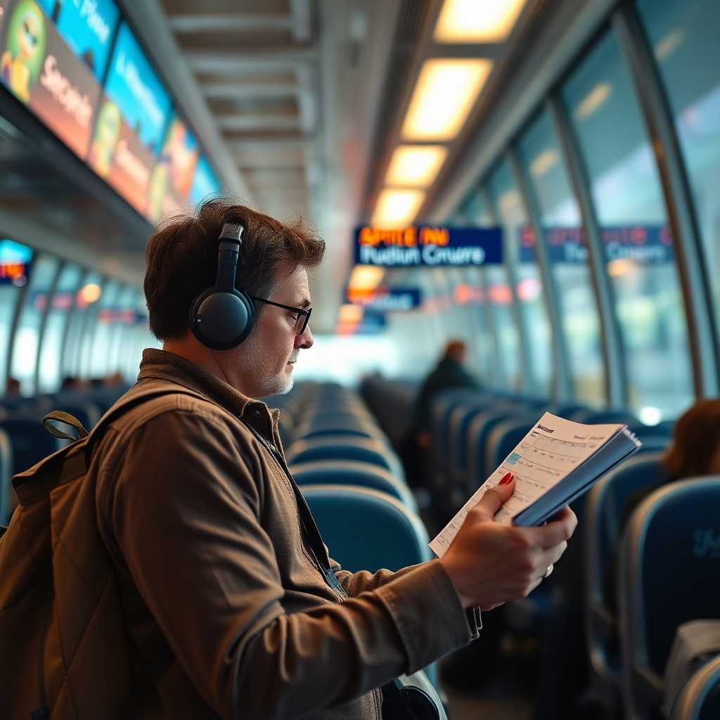 Photographer reviewing appointment schedules while traveling.