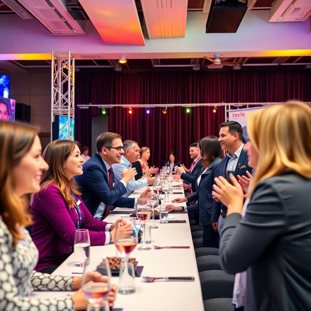 Image of a successful event setup with happy clients