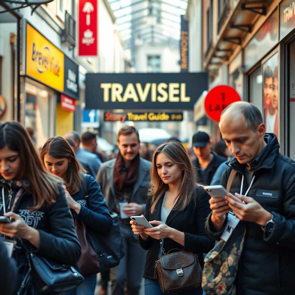 A busy travel guide business with tourists texting inquiries