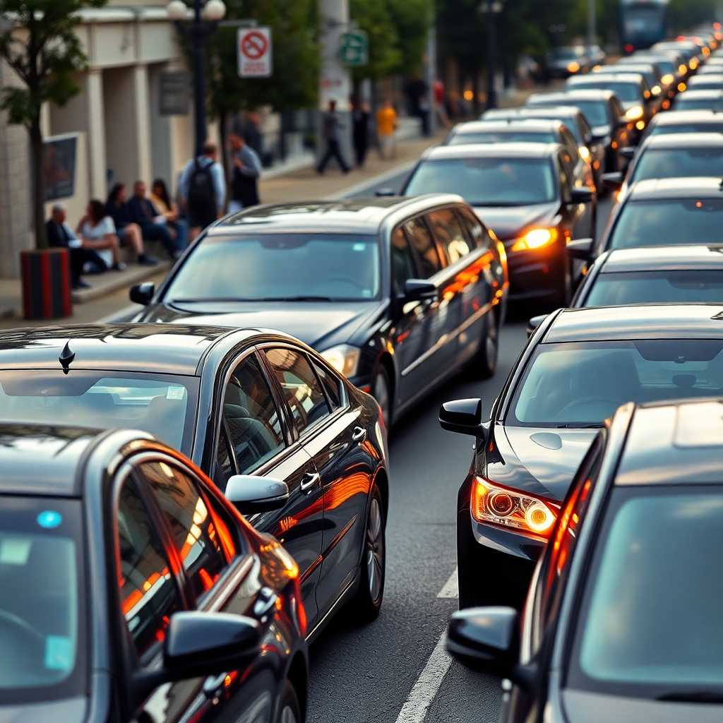 A flurry of text messages amidst busy limousine traffic