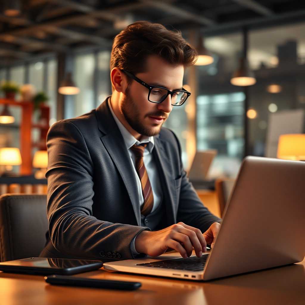 Business owner adjusting SMS settings on a laptop.