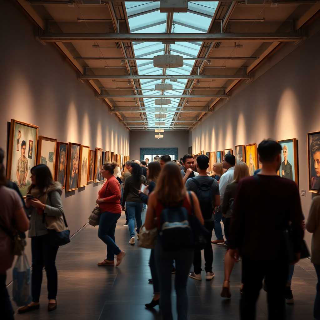 Busy Art Gallery Interaction