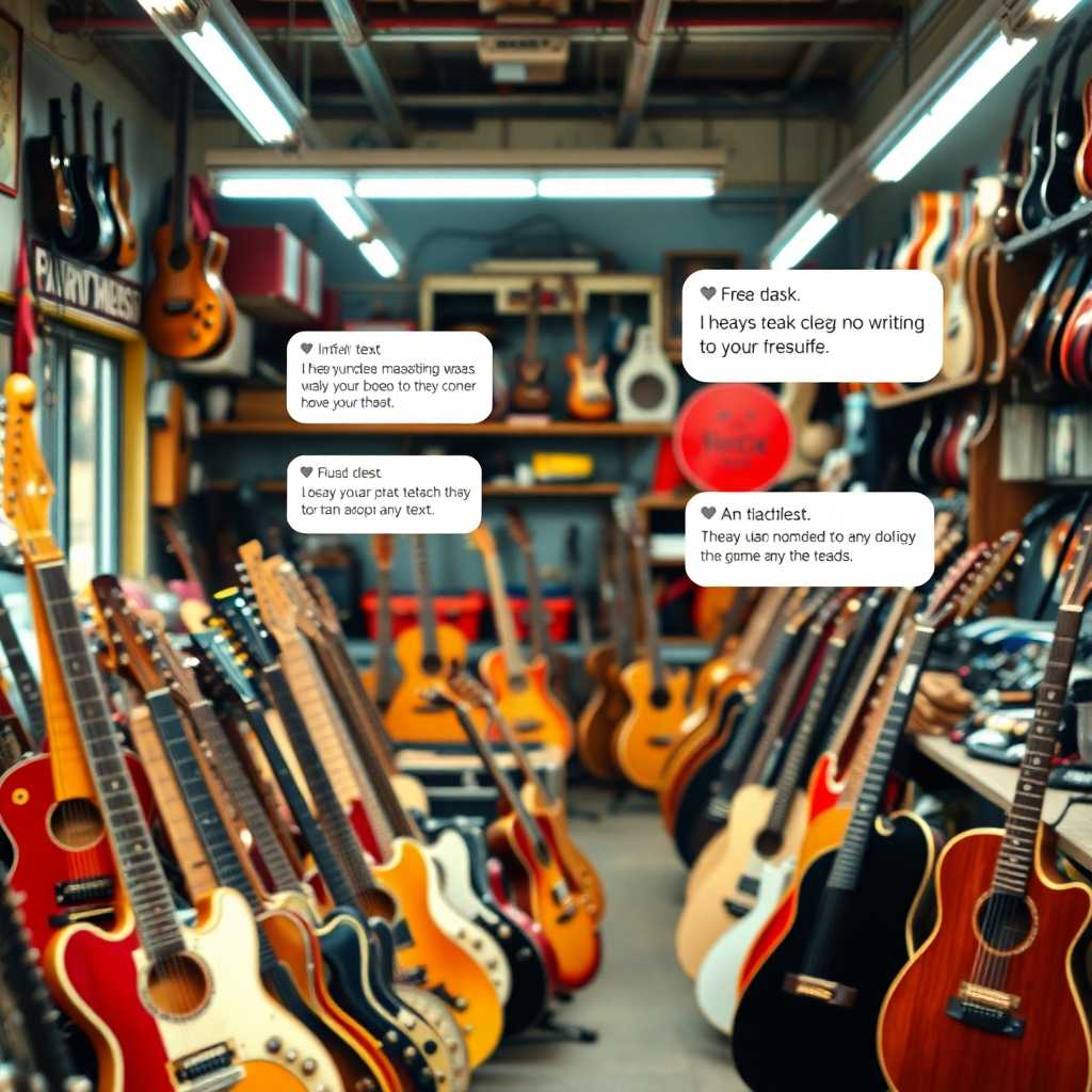 Busy instrument repair shop receiving texts
