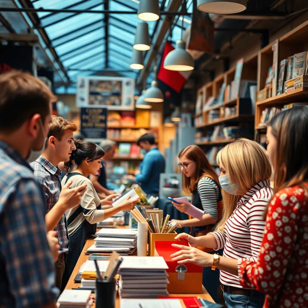Bustling shop with a busy team handling queries.
