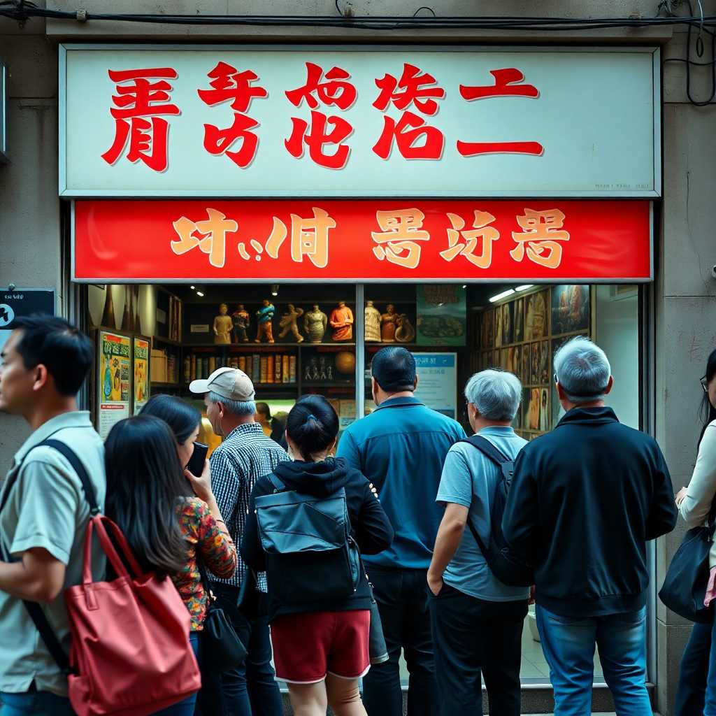 Busy storefront with clients waiting for service