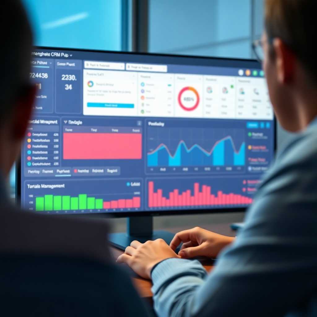 Dashboard view showing integrated CRM with schedule management.