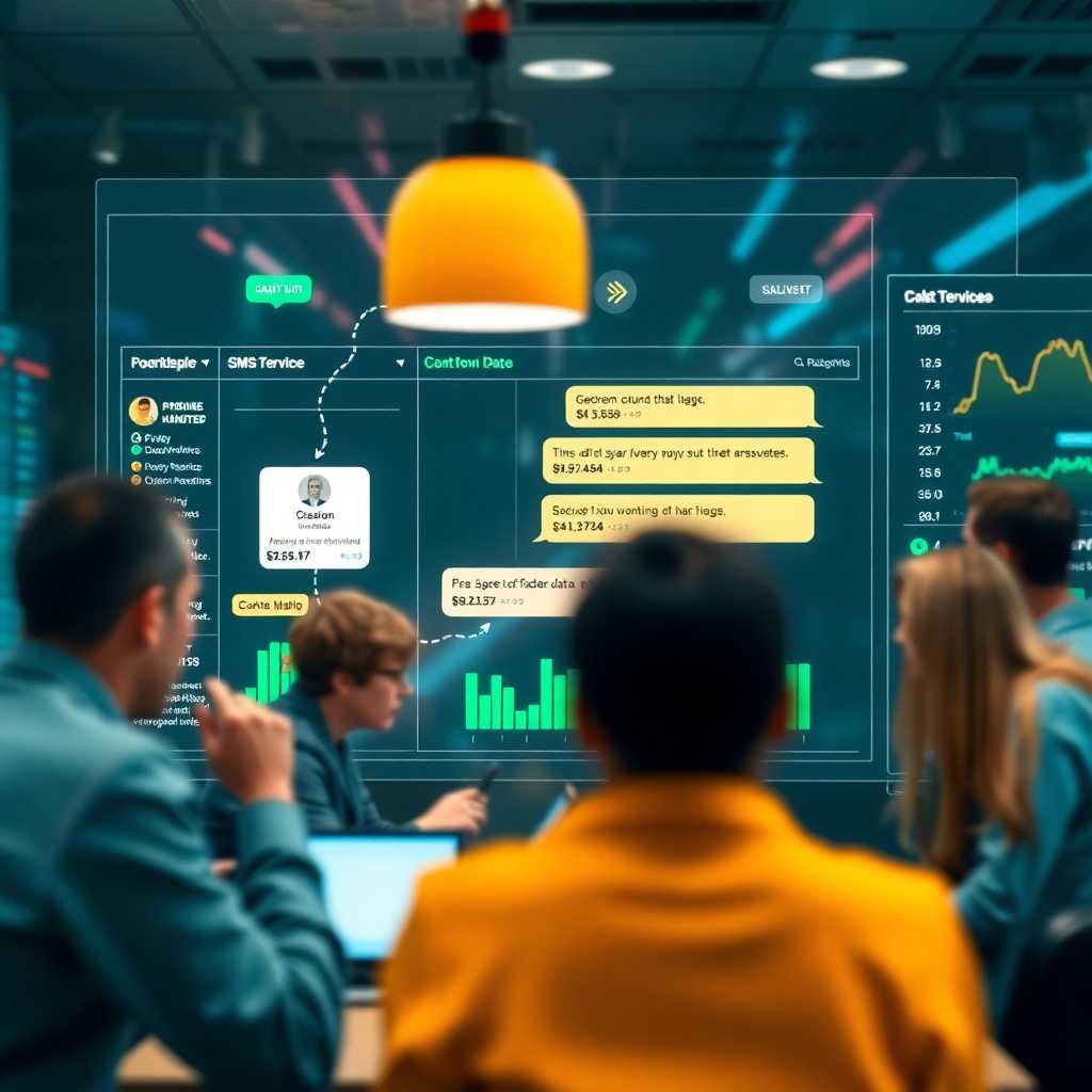Customer service dashboard illustrating SMS data flow