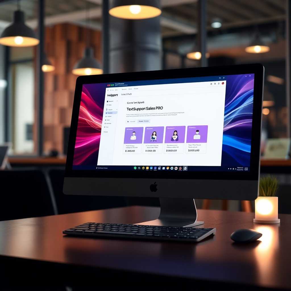 A sleek desktop interface displaying the TextSupport Sales PRO portal