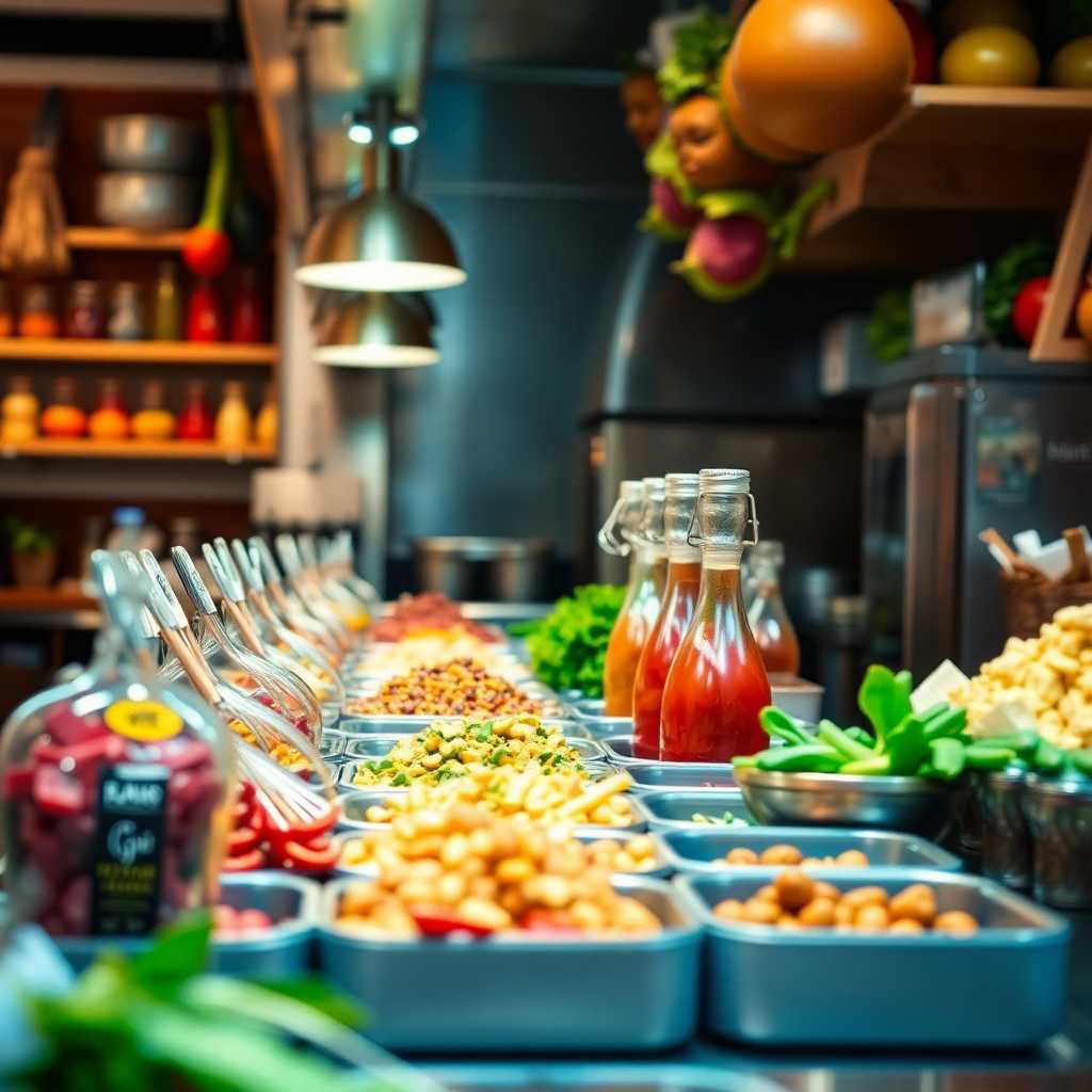 Flavors being labeled in a busy kitchen