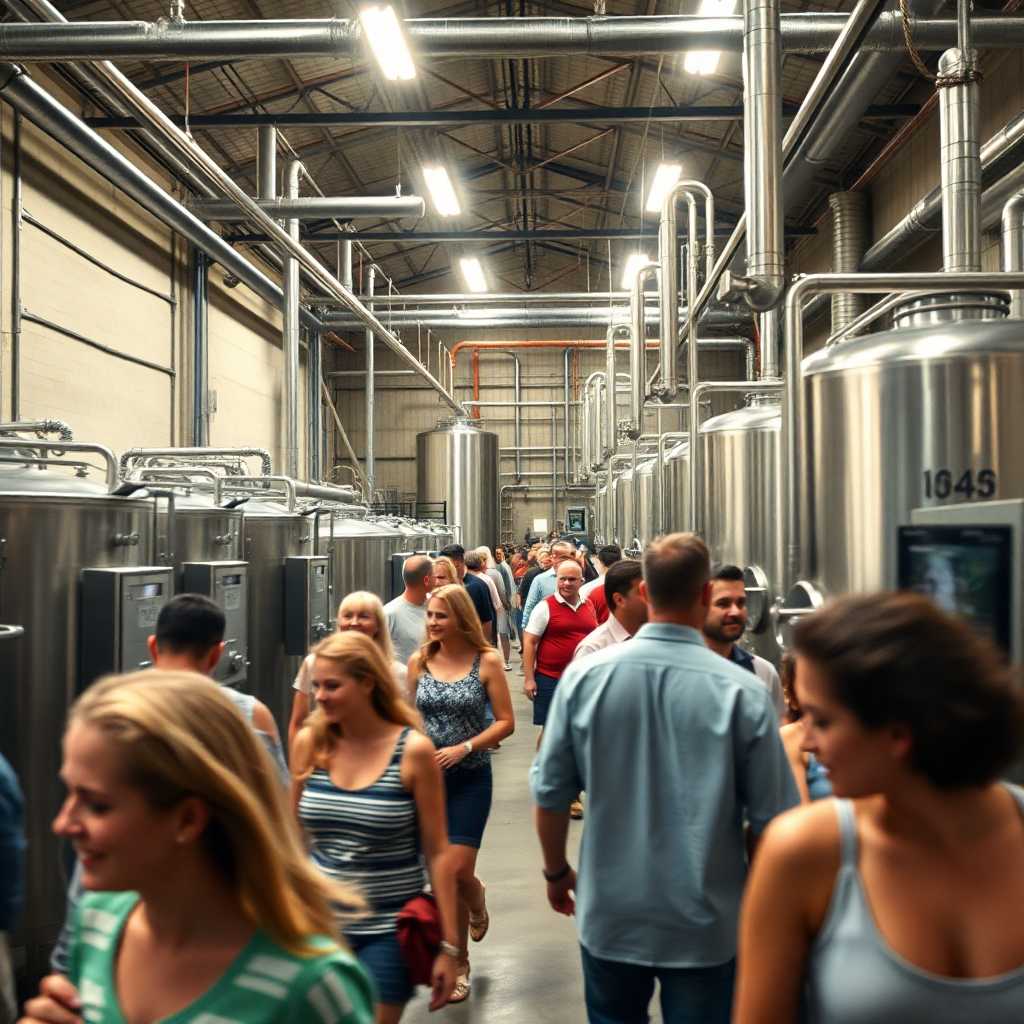 Busy Brewery Scene