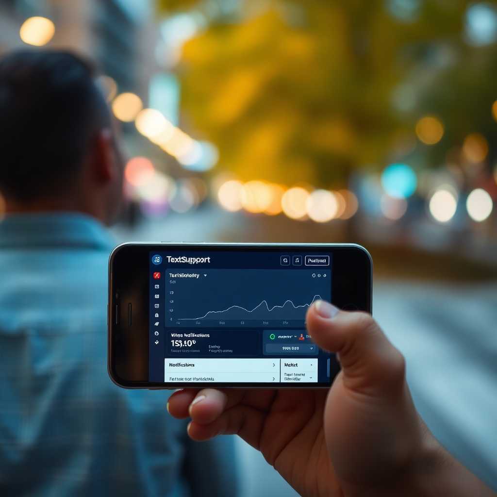 TextSupport Sales PRO dashboard on a smartphone displaying real-time notifications