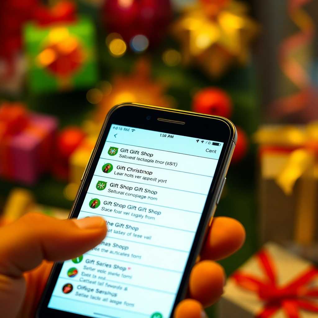 A queue of gift shop messages organized neatly on a smartphone.