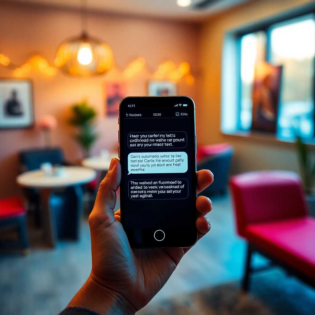 A smartphone displaying automated text replies in action at a wellness center