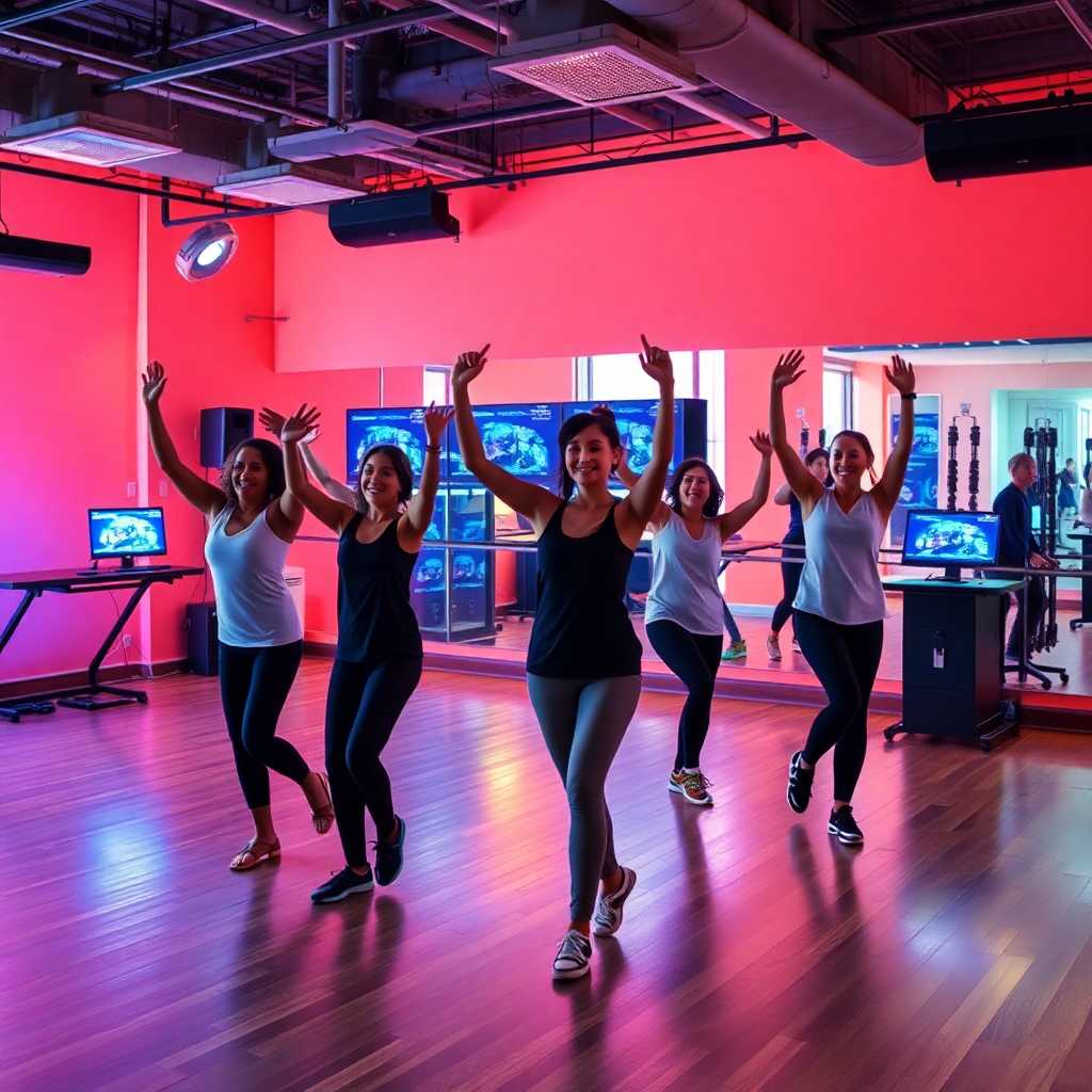 Visual of Dance Studio with Interfaces and Happy Instructors
