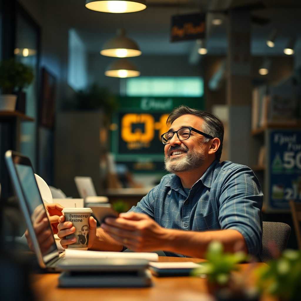 Business owner enjoying freed-up time thanks to SMS automation