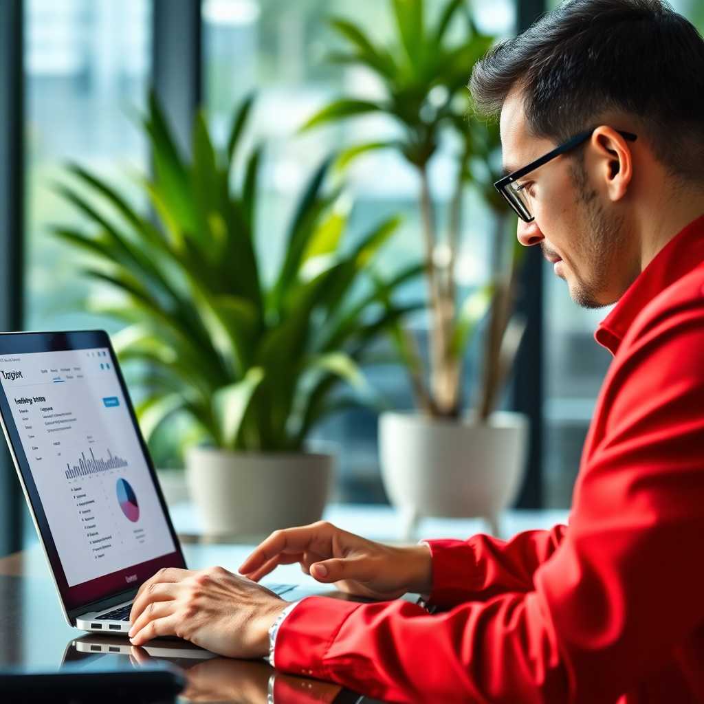 Business owner checking TextSupport dashboard on a laptop