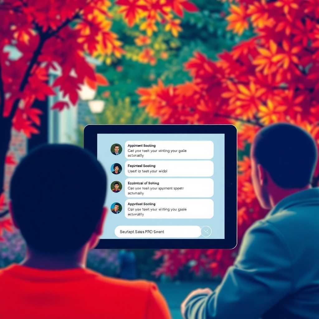 Illustration of an SMS interface with appointment bookings being entered automatically; the TextSupport Sales PRO demo feature is visible.