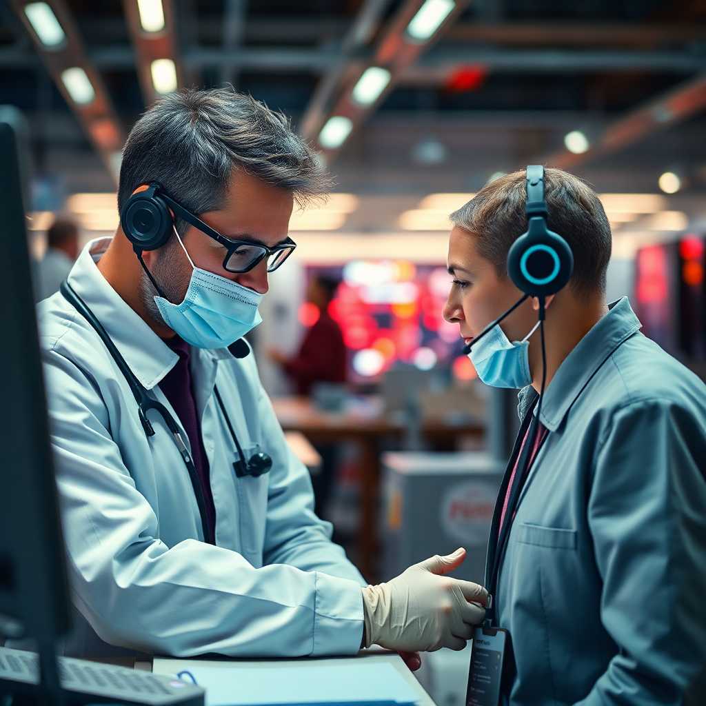 Support technician assisting a client