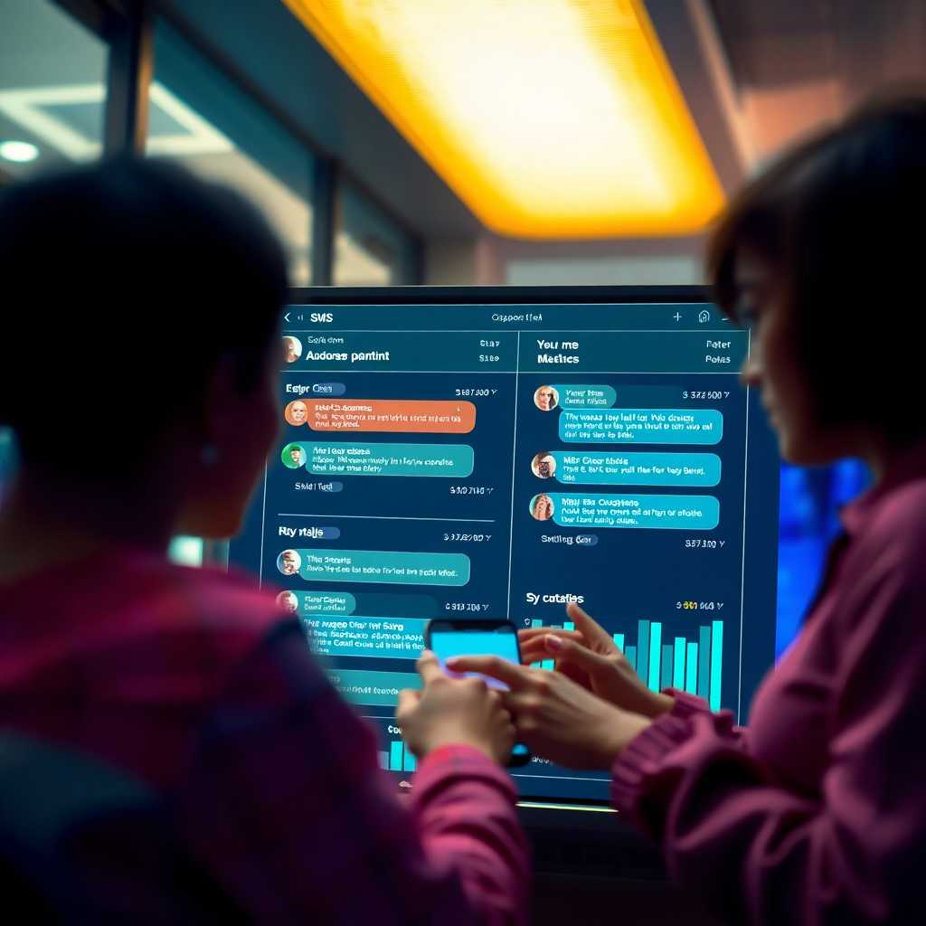 A dashboard showing SMS correspondences with customers