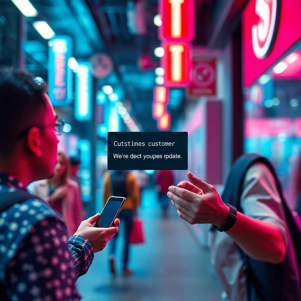 Customer receiving a real-time update notification