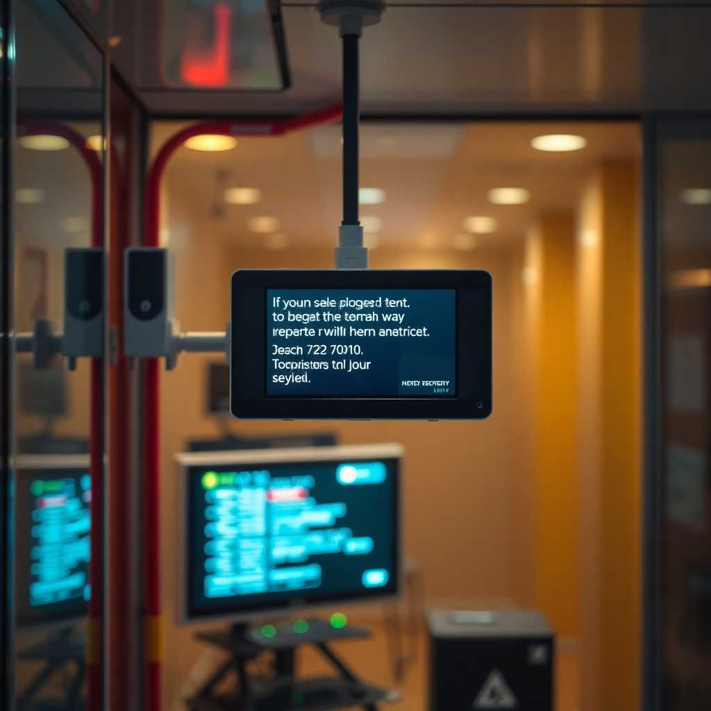 A security system showcased with text notifications on screen