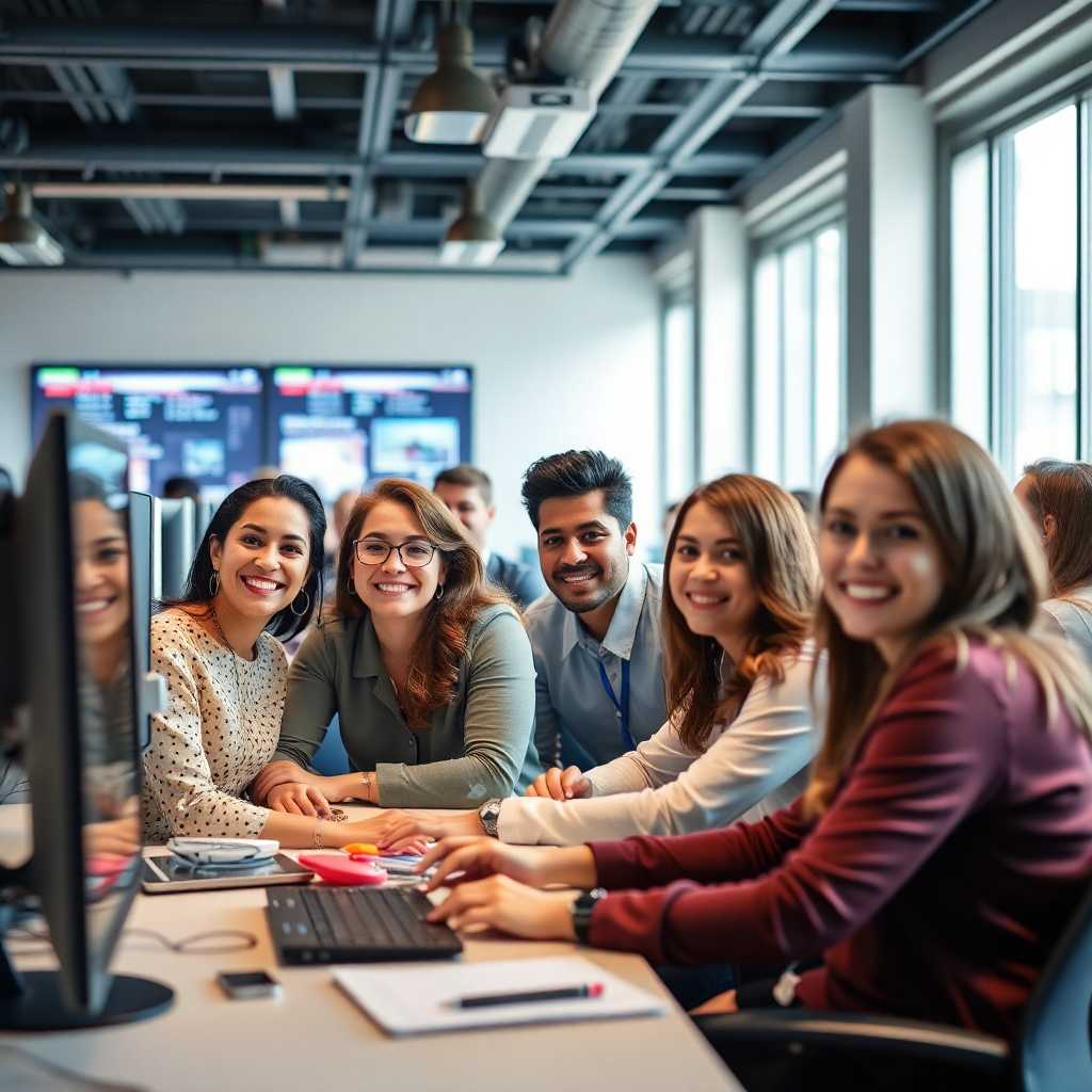 Happy students at an IT training session