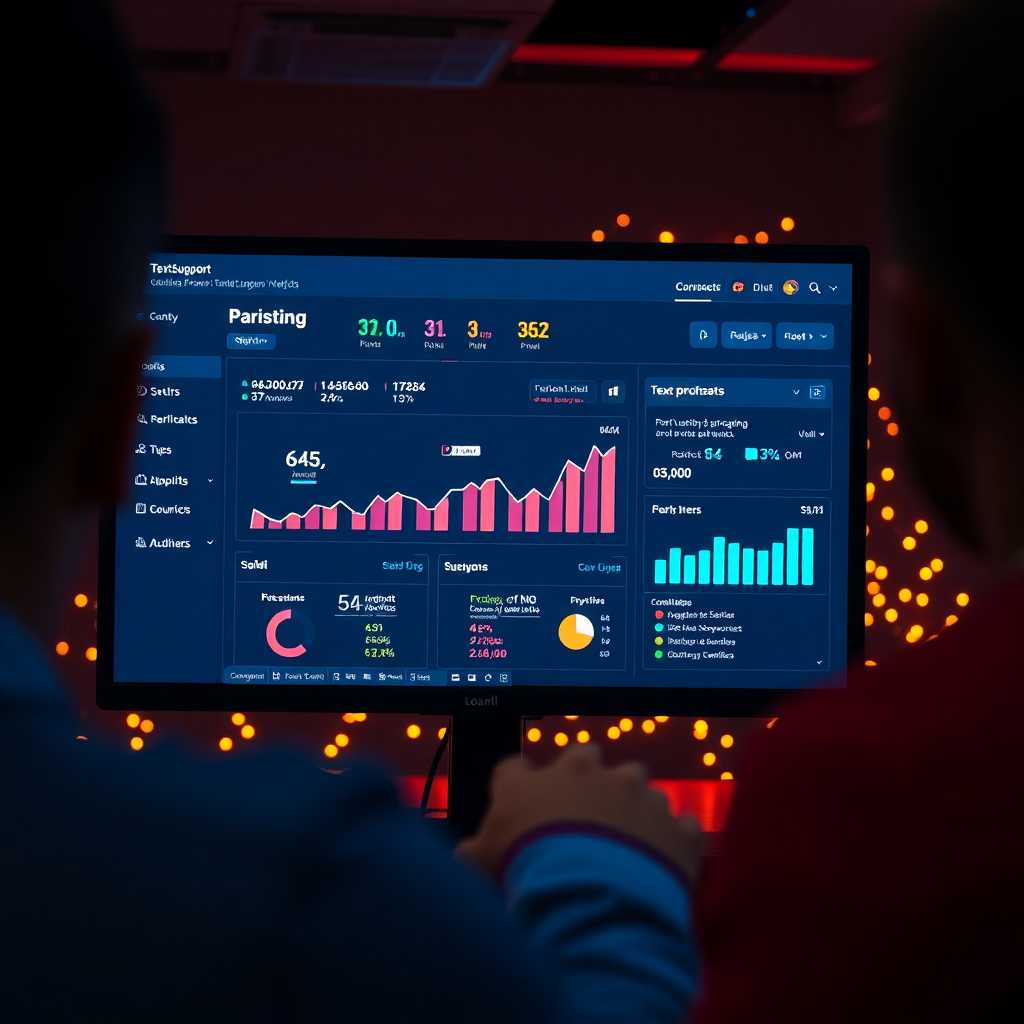 Screen showing TextSupport Sales PRO dashboard with real-time metrics.