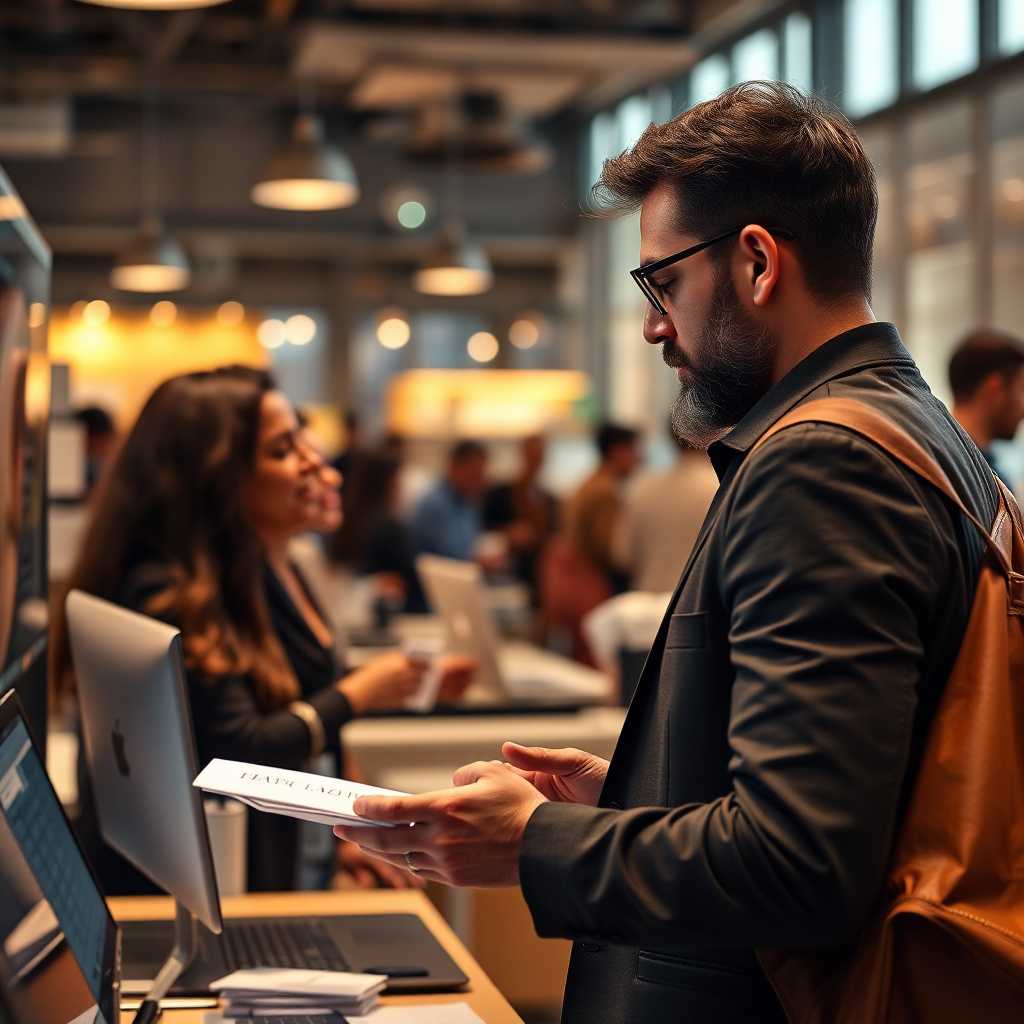 Business owner analyzing customer interaction analytics
