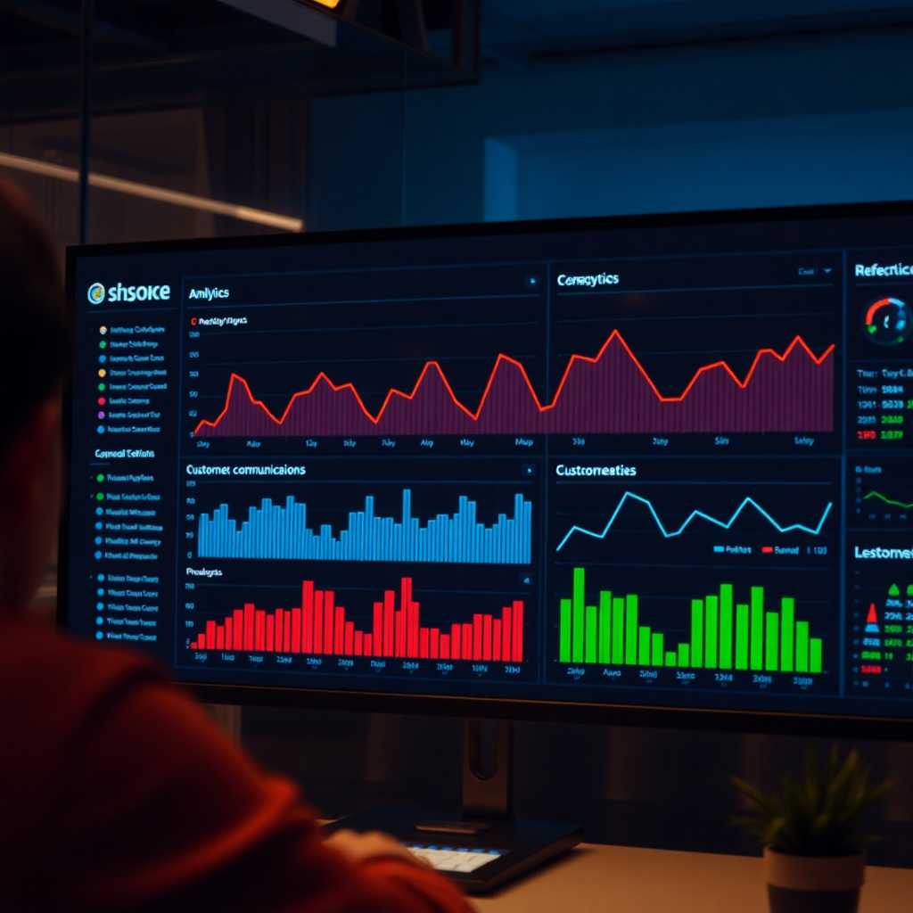 A dashboard displaying real-time analytics from customer communications.