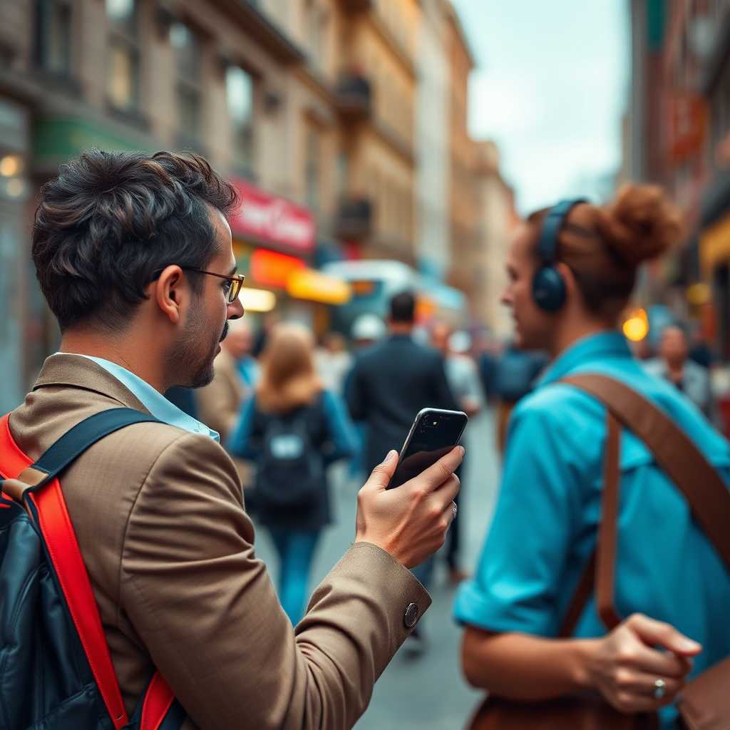 Consultant on a mobile device on the go