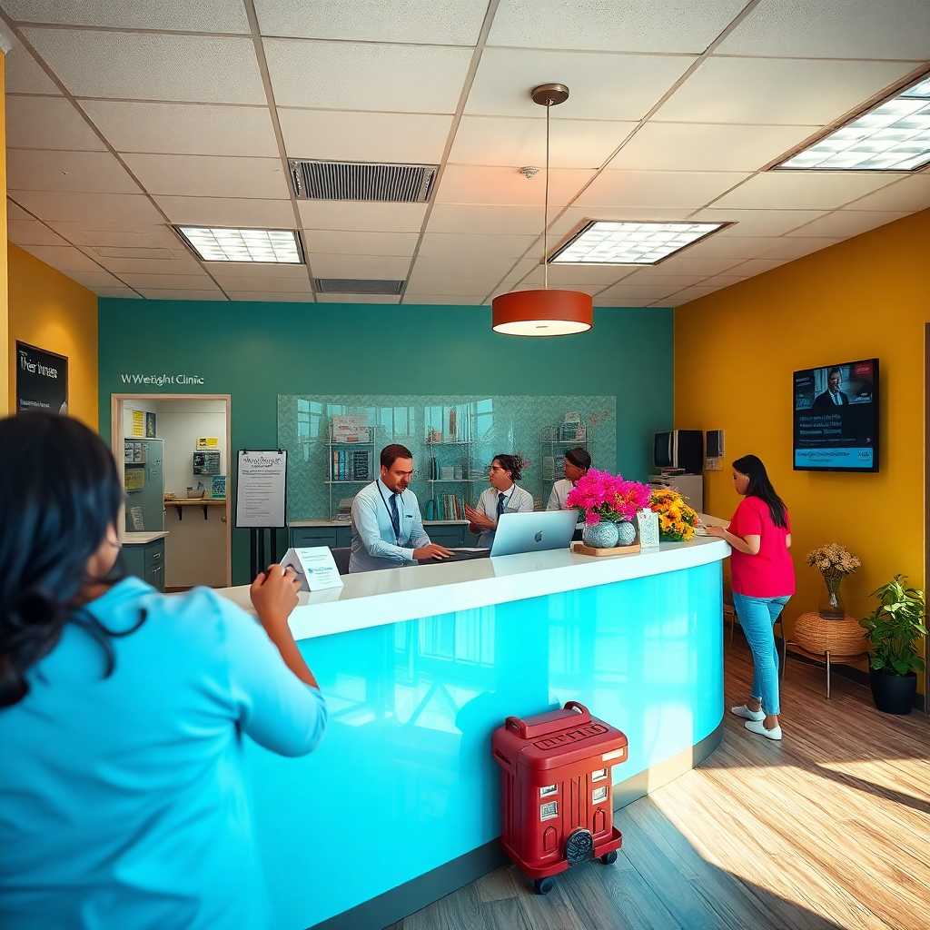 Busy Weight Loss Clinic Reception Area
