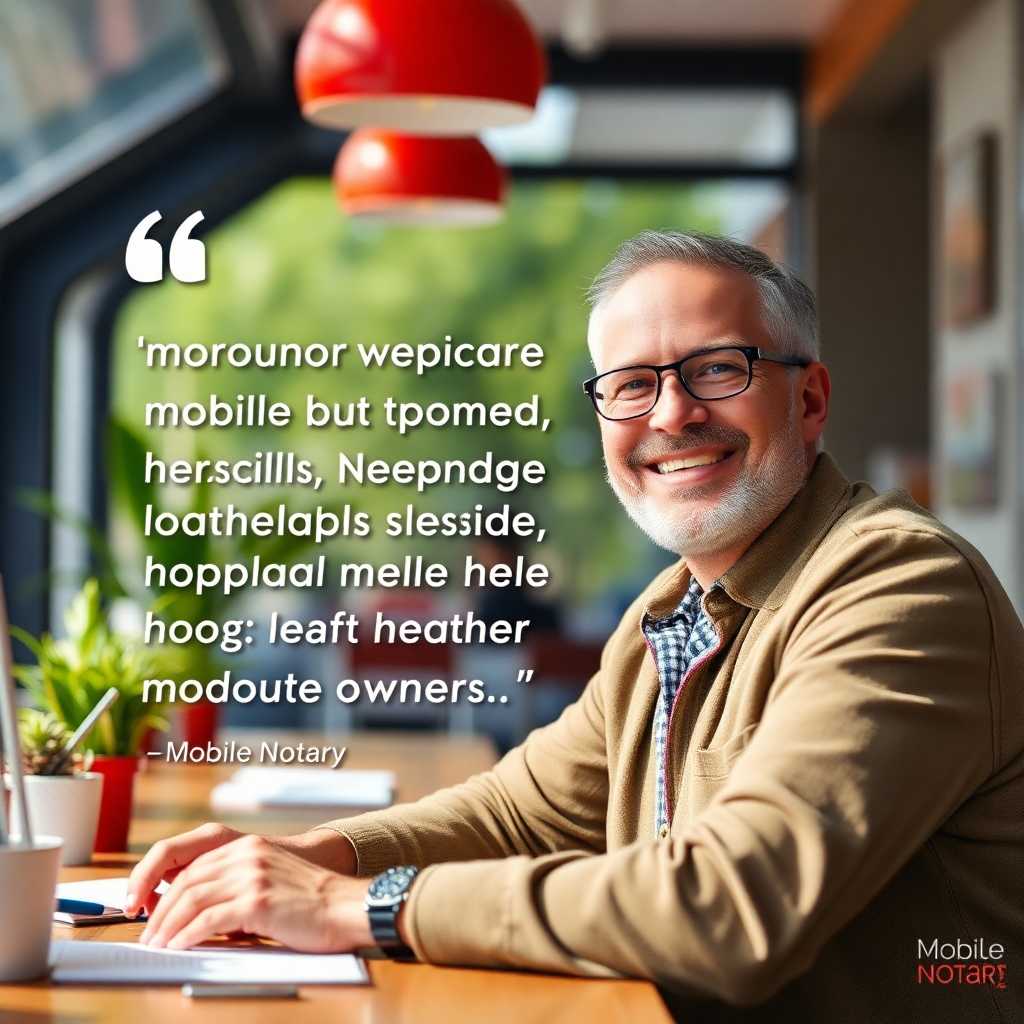 Testimonial from a smiling Mobile Notary business owner