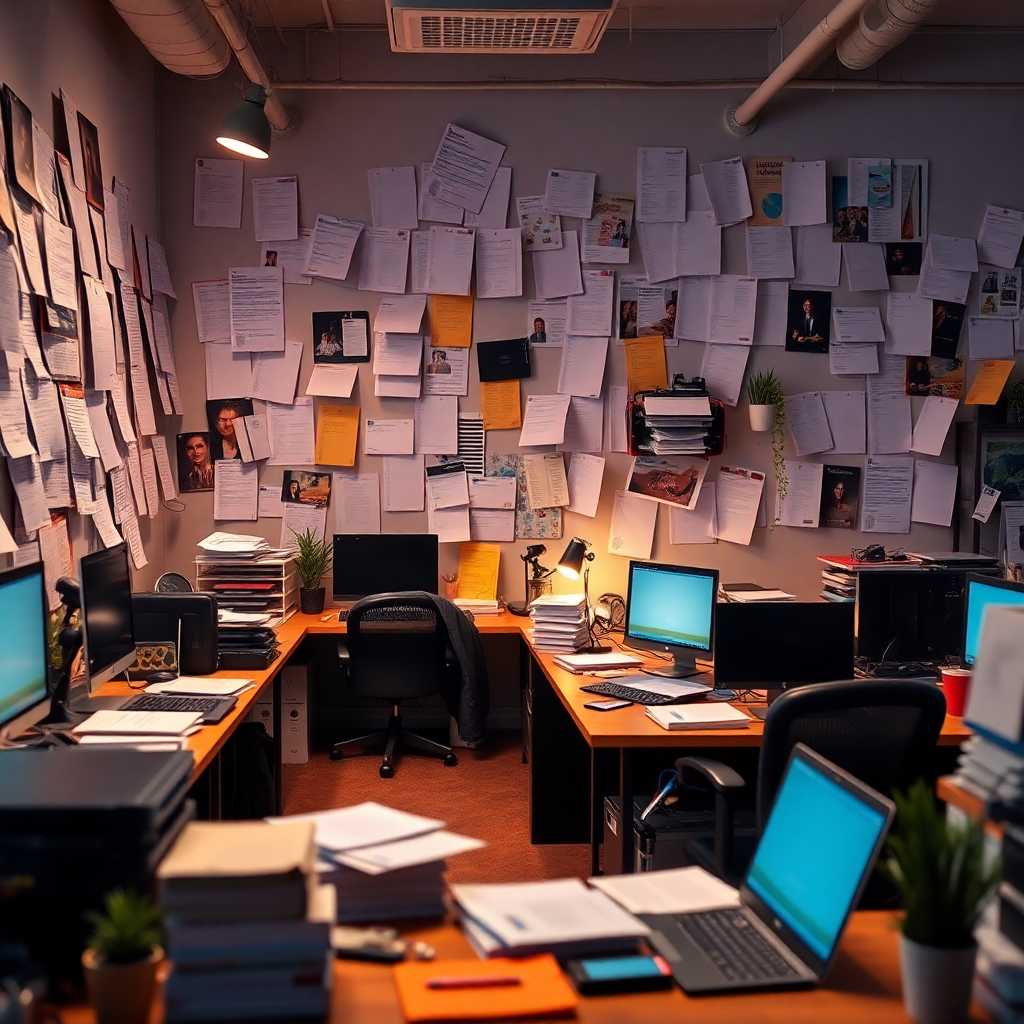 An organized workspace overflowing with client inquiries