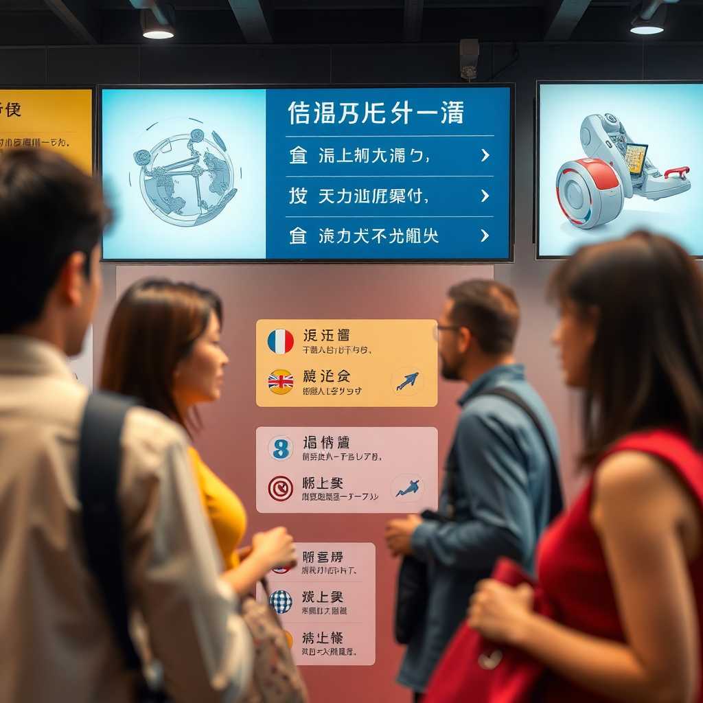 A multilingual interface showing communication options