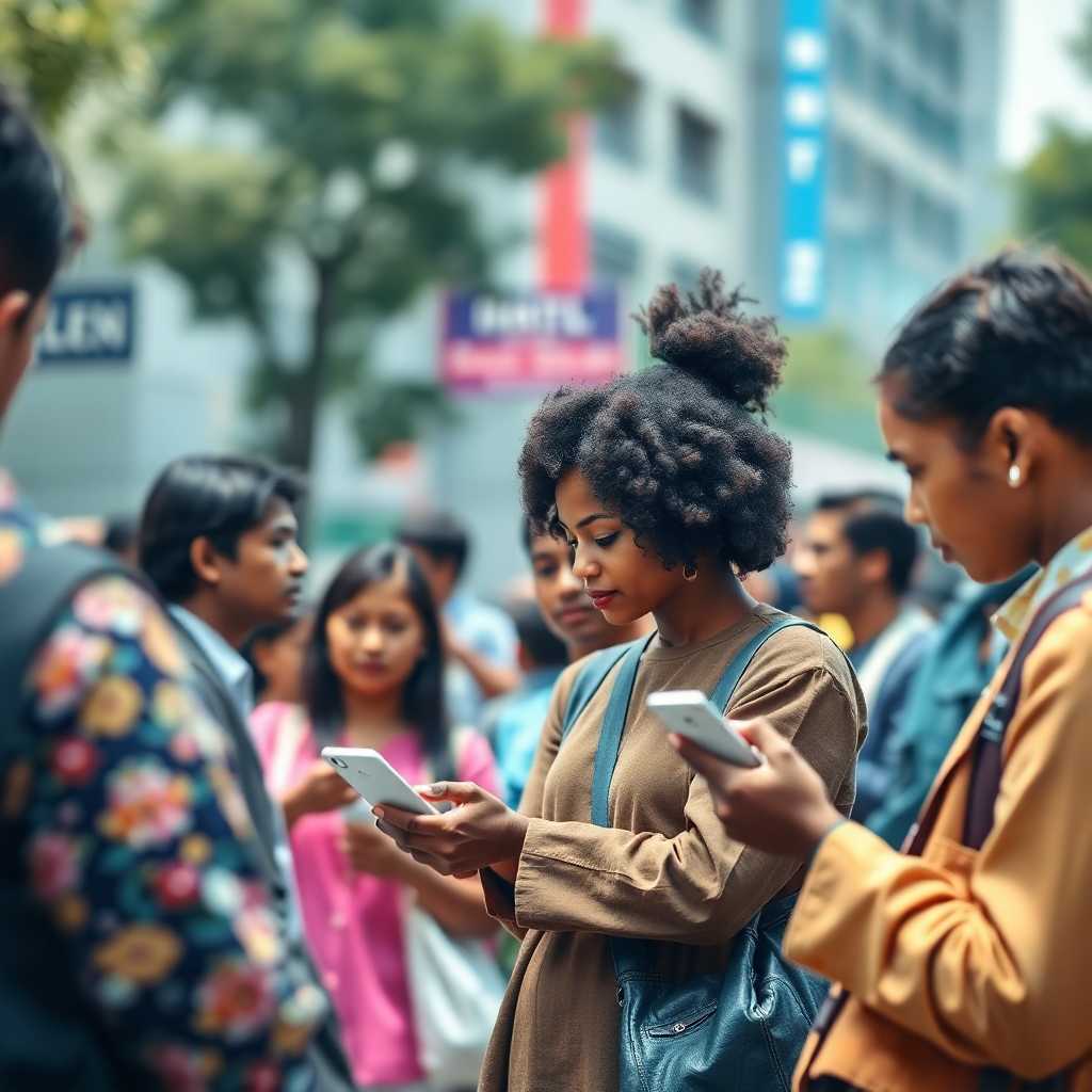 Diverse customers receiving prompt, comprehensive responses through SMS
