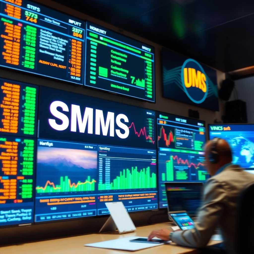 Dynamic monitoring screen showing live SMS stats