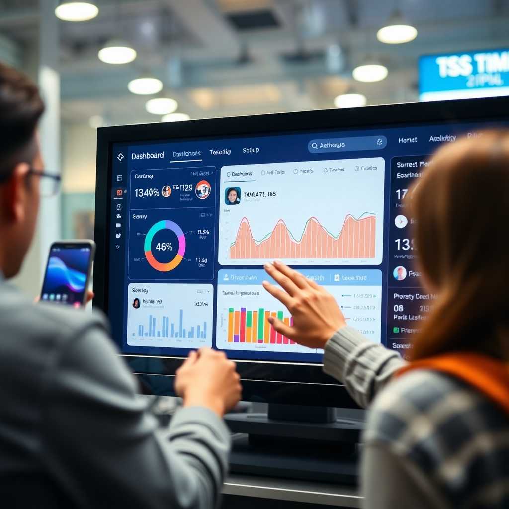 An innovative dashboard display, visualizing seamless SMS integration in action.