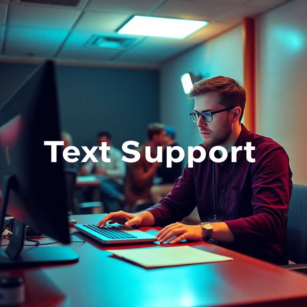 Theater company staff member using TextSupport on a desktop.
