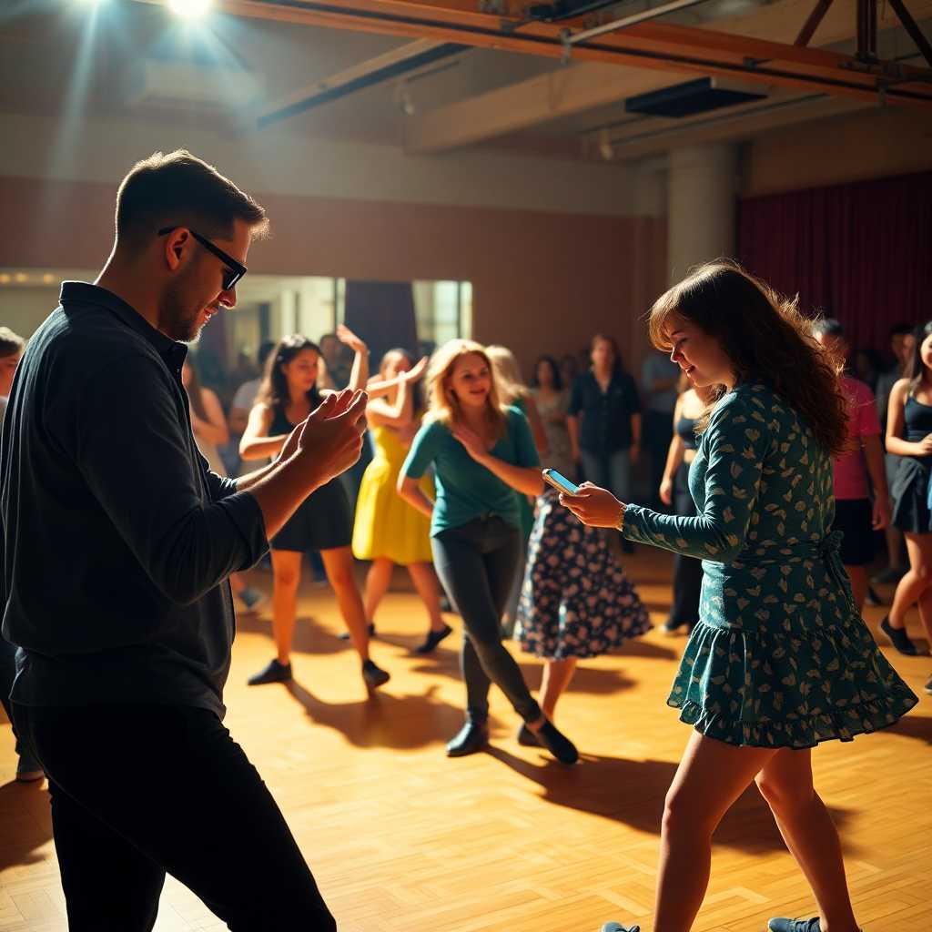 Dance instructors engaging with students via SMS in real-time