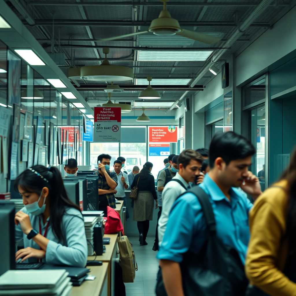 A bustling courier office amidst a flurry of calls and appointment requests