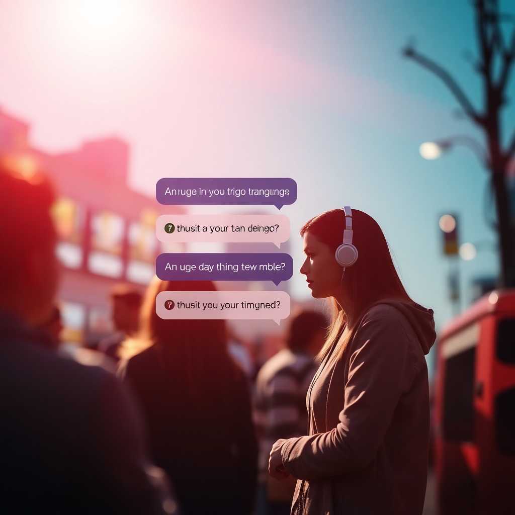 An infographic that shows seamless language translation during a text conversation.