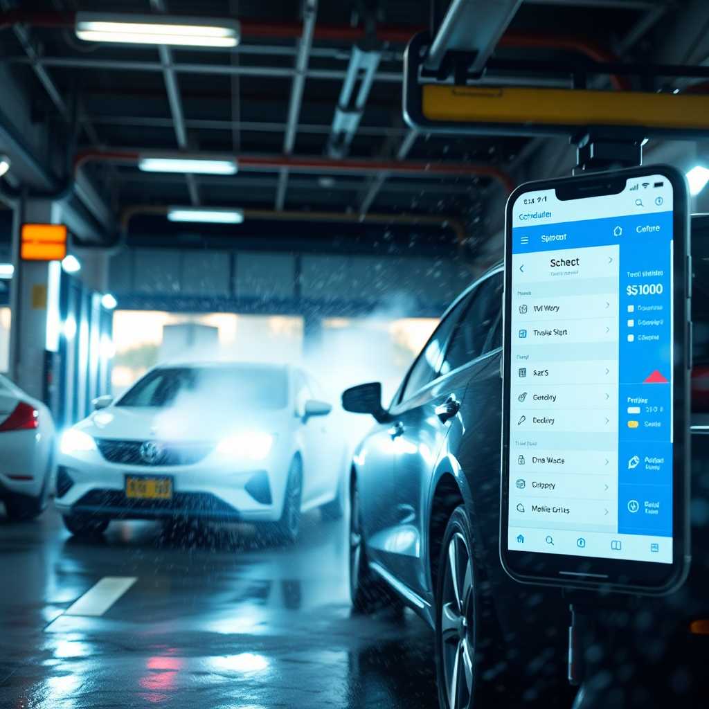 Automated scheduling interface in action for mobile car wash