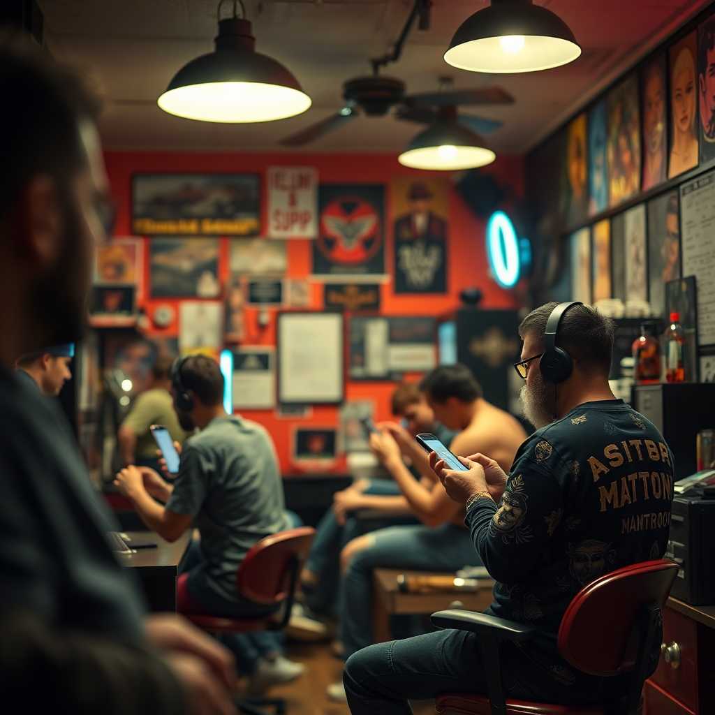 Busy tattoo studio managing incoming messages
