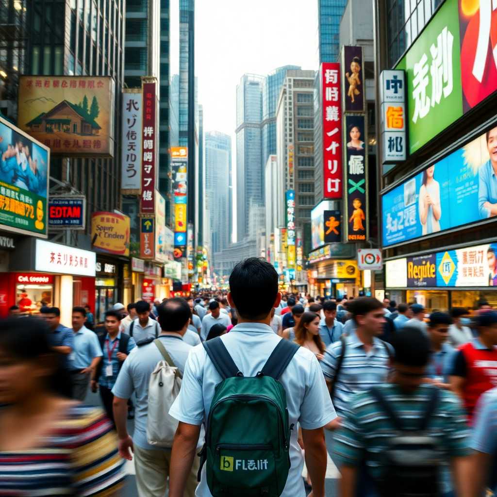 A bustling city, capturing the essence of peak times and the digital chaos they bring