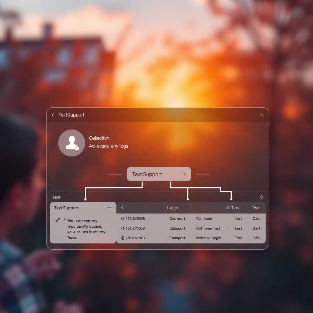 Diagram of TextSupport interface showing call and text logs 
