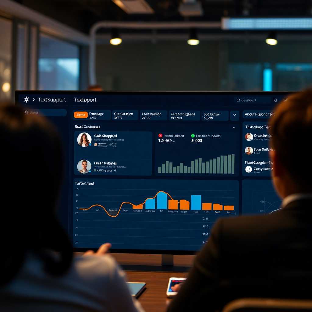 Dashboard view of TextSupport Sales interface showing real-time customer interactions