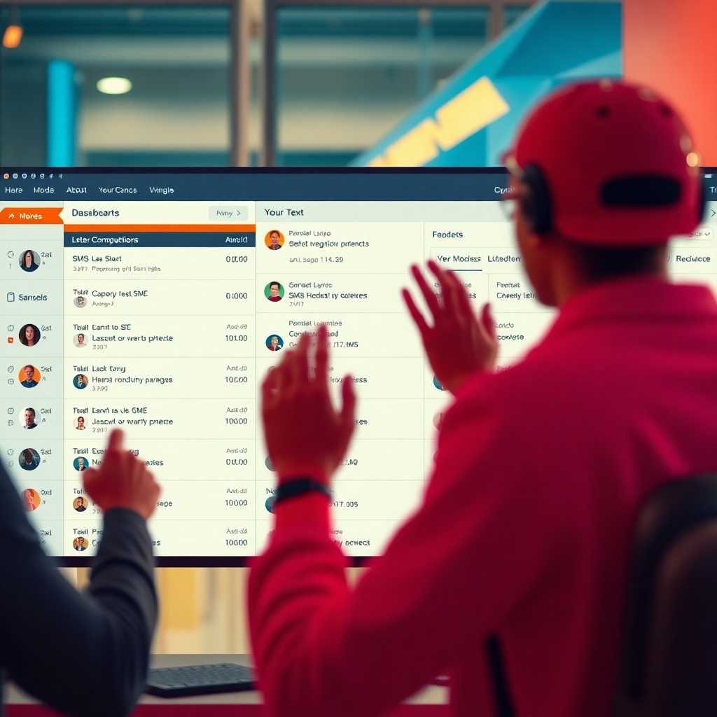 A dashboard showing SMS interactions between a business and its clients.