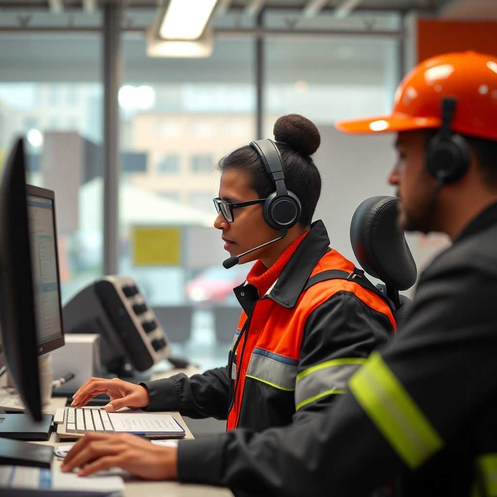 Courier dispatcher managing multiple customer queries